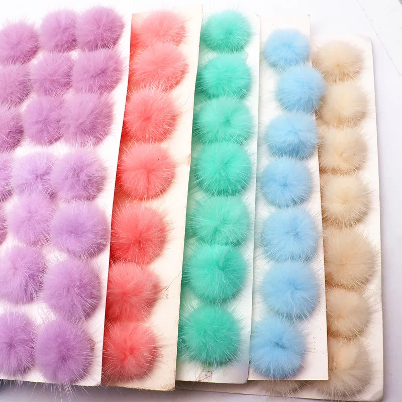 5pcs 50pcs 40mm Pompones Real Natural Mink Pompom Fur Ball 4cm DIY Pompon for Jewelry Making Crafts Supply Garment Accessories