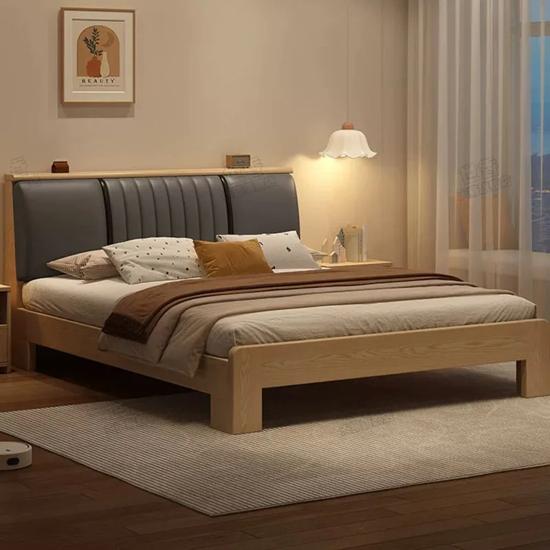 Loft Frame Bed Queen Wooden Design Beauty Japanese Girls Space Saving Bed Sleeping Safe Letto Matrimoniale Trendy Furniture