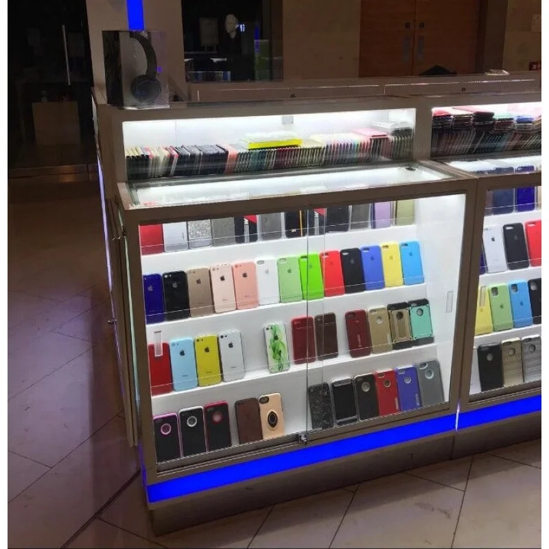 （customized）Shopping Mall Phone Display Cabinet Mall Kiosk Phone Modern Cellphone Accessories Kiosk Mall