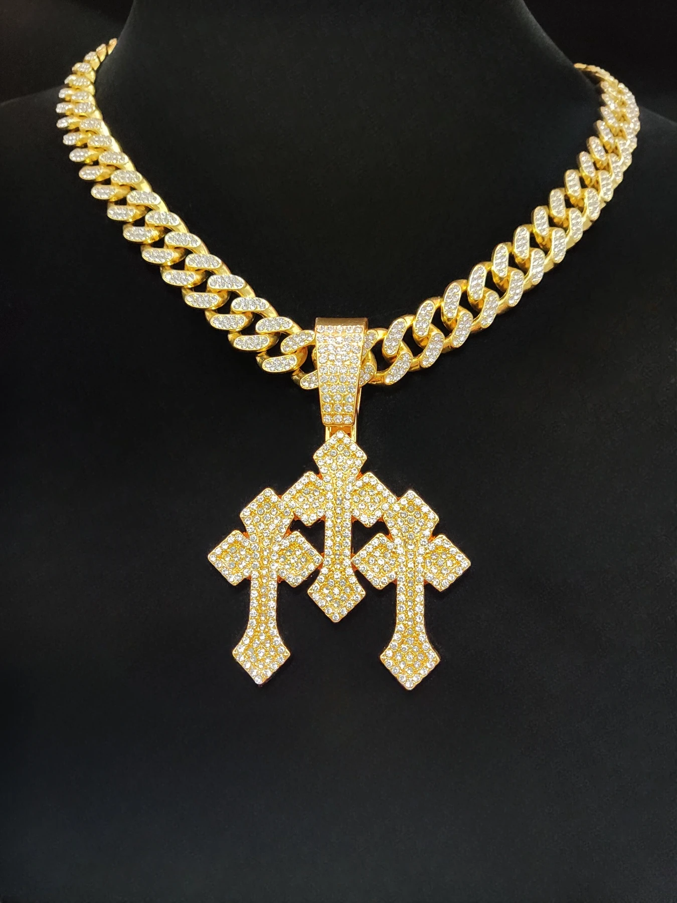 وصل جديد 2024 الهيب هوب الصليب قلادة قلادة الرجال سلسلة نسائية مثلج خارج بلينغ الكوبية القلائد الهيب هوب مجوهرات موضة هدية #4