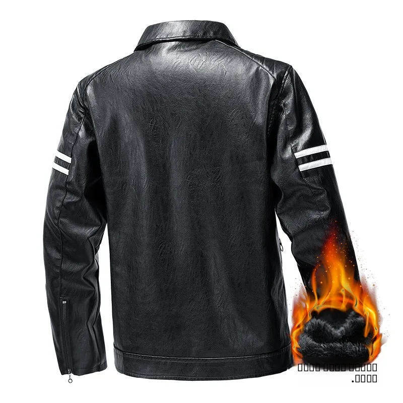 

2025 New Faion Casual American Retro Leather Jaet Men's Winter Thiened Fce New Sle Leather Jaet Trendy