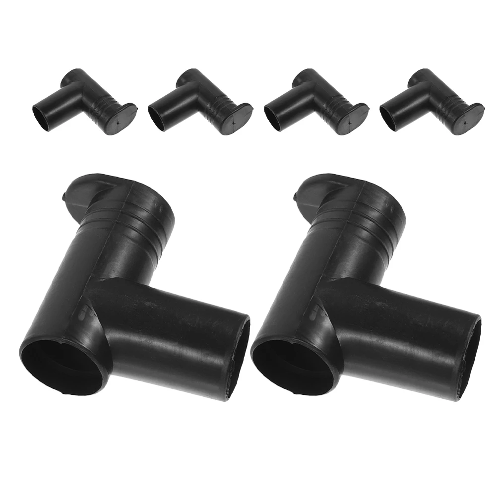 

6Pcs Plastic Right Angle Joint Connectors Black Drying Rack Rail Clamps for Floor Standing Garment Racks Clothes Pole Tube Ends