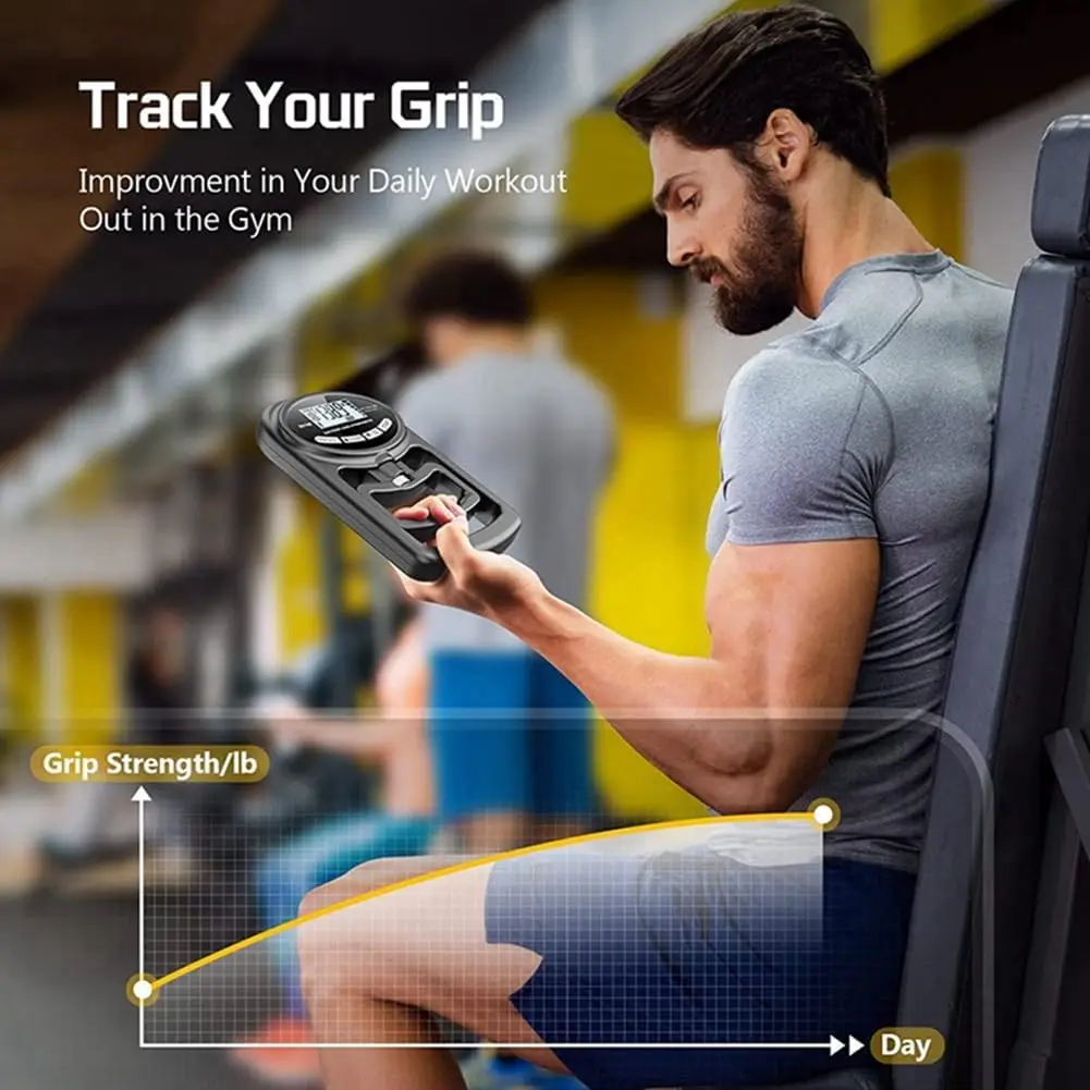 Hand Dynamometer Trainer: Digital LCD Display for Accurate Up to 220lbs Strength Testing - Portable Grip Tester Tool with