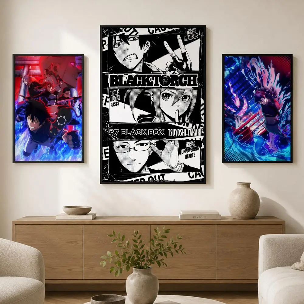 Manga B-BLACK TORCH Poster Waterproof PVC Wall Poster, Peel-and-Stick HD Art for Living Room, Bedroom and Shop