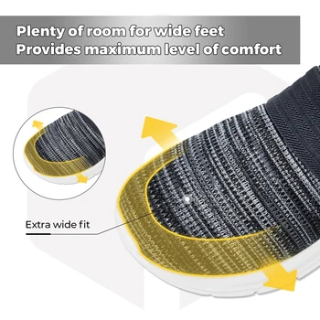 FitVille 남성용 메쉬 슬립온 신발, 평발 근막염 통증 완화용, 경량, 통기성, 편안한 스니커즈, 넓은 너비 