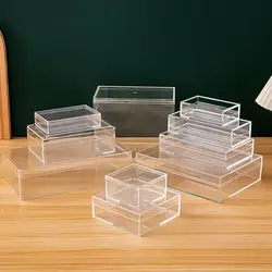 Thickened Rectangular Plastic Storage Box High Transparency Acrylic Food Gift Packaging Plant Landscaping Transparent Box