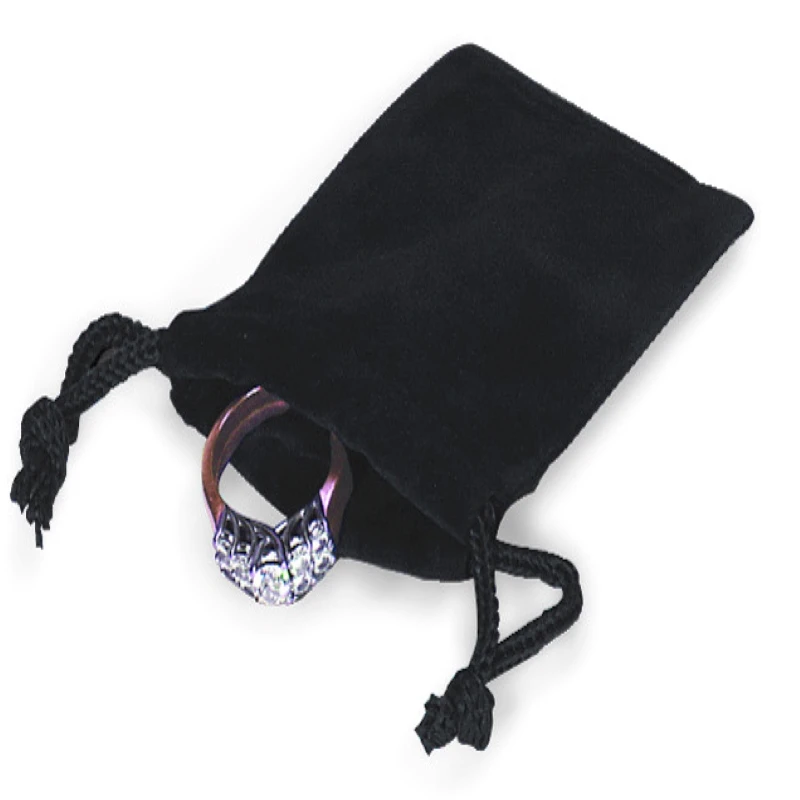 

100pcs/lot CBRL drawstring black velvet bags travel pouches for jewelry packaging