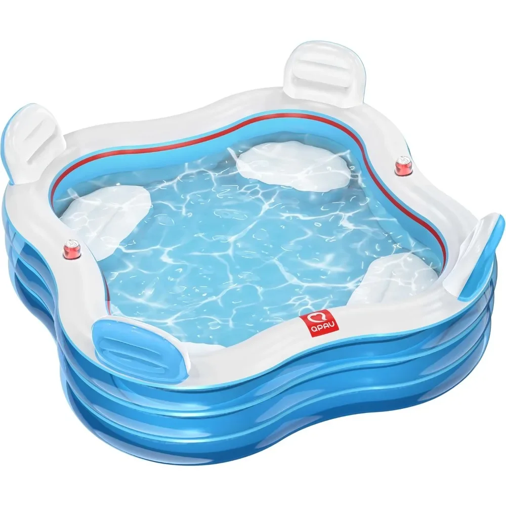 

Inflatable Swimming Pool,Full-Sized Blow Up Pool with Seats and Backrests,Kiddie Pool for Outdoor&Backyard,for Family Summer Fun