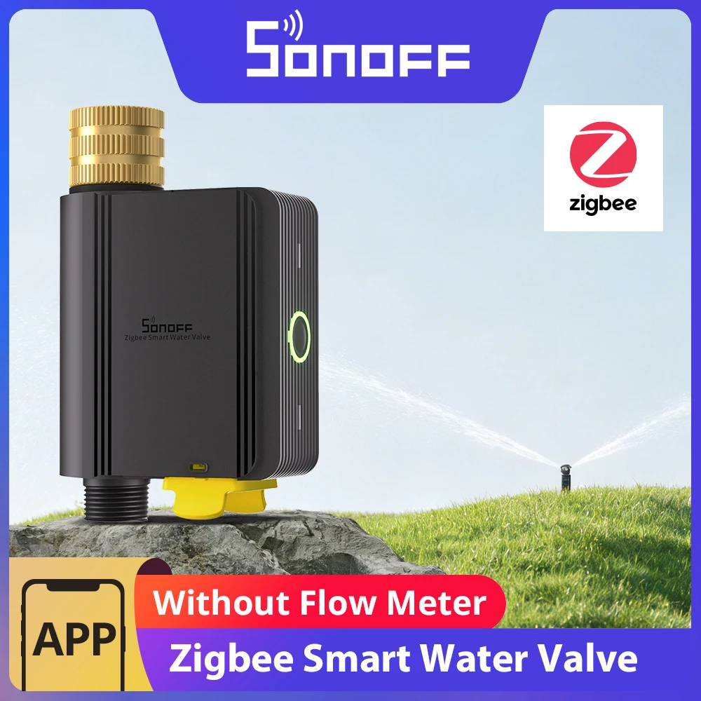 SONOFF SWV-ZNE Hydro Series Hydro ONE Lite – Vanne d'eau intelligente Zigbee sans débitmètre, entrée d'eau en laiton, compatible Apple Home