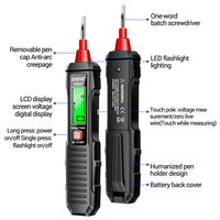 New ANENG VD807 Digital Voltage Detector Tester Pen AC12-300V Voltage Testers Circuit NCV Sensor Wire Electrician Tool(Black)