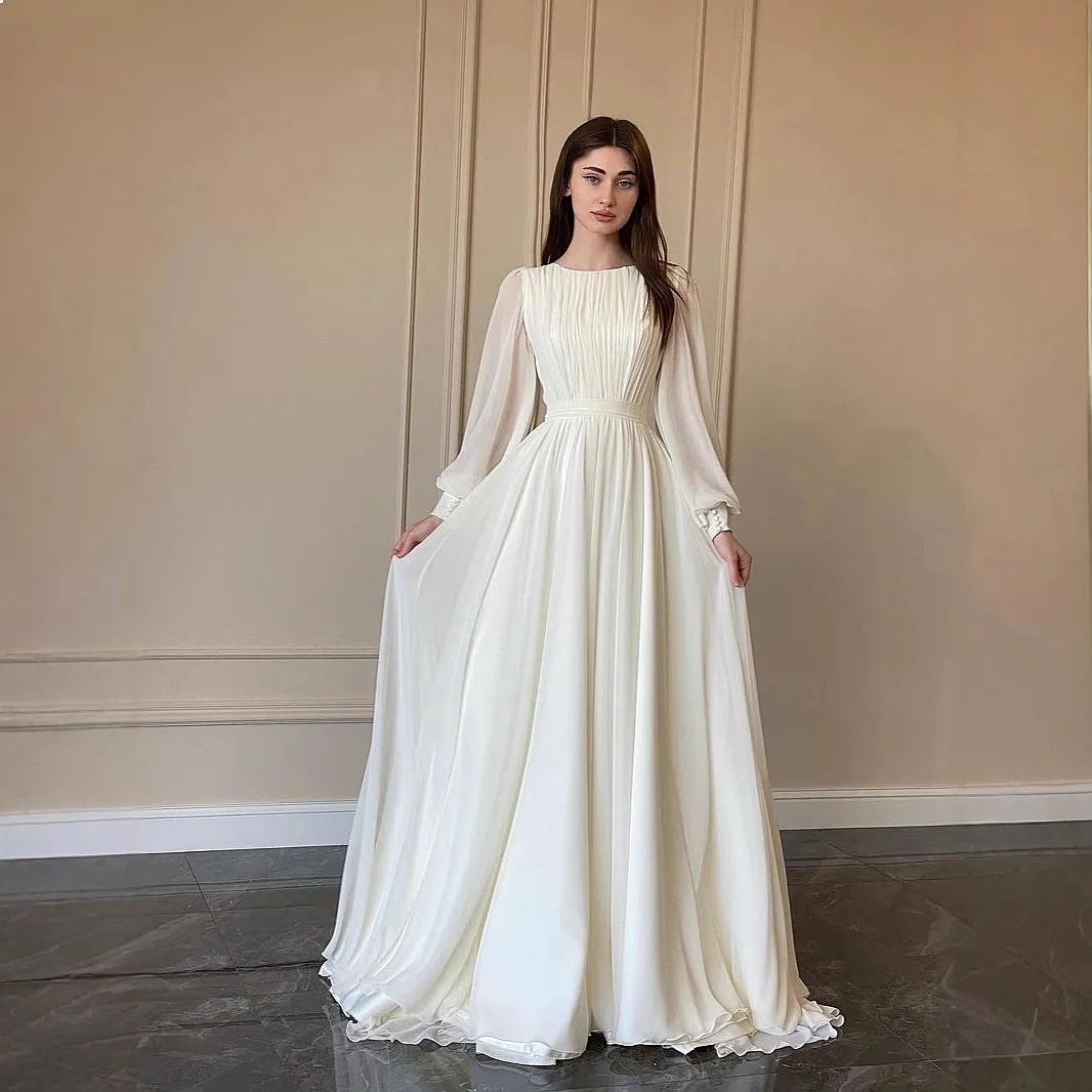 2026 Spring Summer Fashion Court Style French White Double Layer Chiffon Princess Fairy Evening Dress Long Dresses