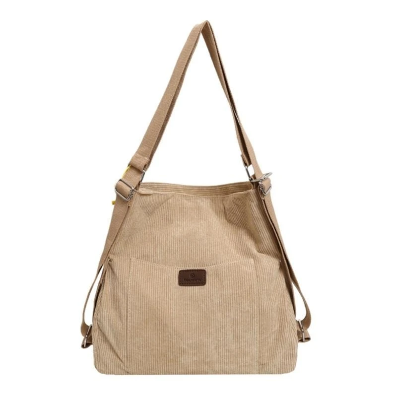 

Stylish Corduroy Shoulder Bag with Spacious Interior Crossbody Purse for Student