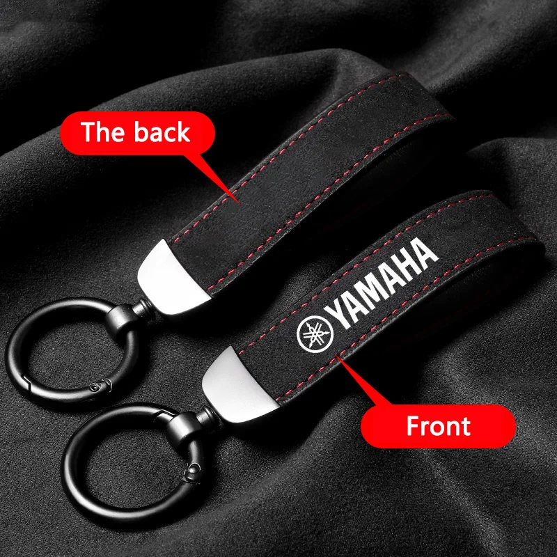 Fashion Motorcycle Suede Keychain Business Gift Leather Key Chain Keyring Accessories For YAMAHA MT09 MT10 YZF R1 R3 R6 FZ1 FZ8