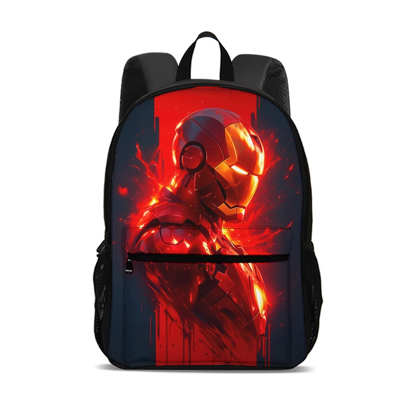 Iron Man กระเป๋าเป้สะพายหลัง Superhero กระเป๋าเป้สะพายหลังผู้หญิงผู้ชายขนาดใหญ่ความจุกีฬากลางแจ้งกระเป๋าเป้สะพายหลังน้ําหนักเบา