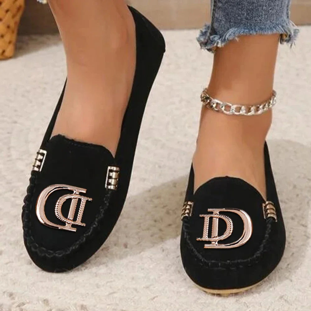 Loafers Driving Boat Shoes Comfortable Slip-on Luxury Decor Faux Suede Decor Fashionable Flat Women Casual Shoes Flats Moccasin