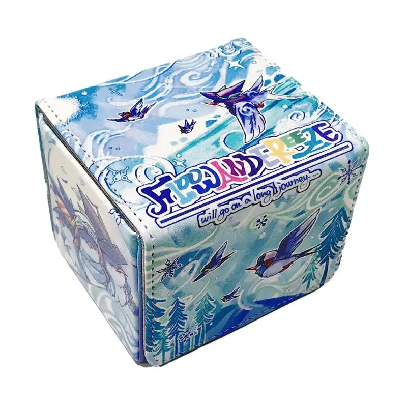 Yu-Gi-Oh! Card box Floowandereeze WS OPTCG DIY  PU card box leather card Storage box 100+ 10.5x9x8cm