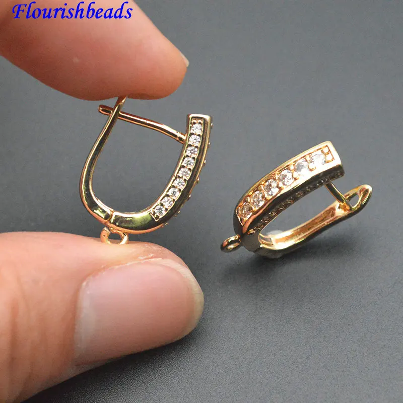 

30 шт., высококачественные застежки-крючки для сережек с фианитом и боковой стороной квадратной формы, ювелирные изделия