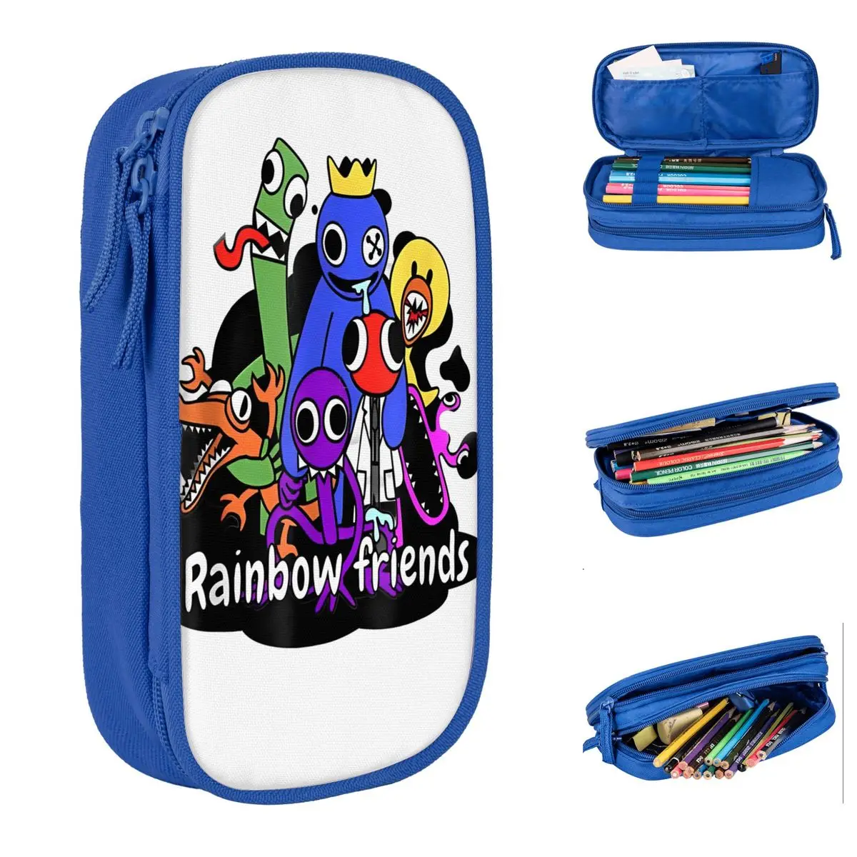 Rainbow Monster Pencil Cases Pen Bag Girl Boy Large Storage School Supplies Cosmetic Pencilcases