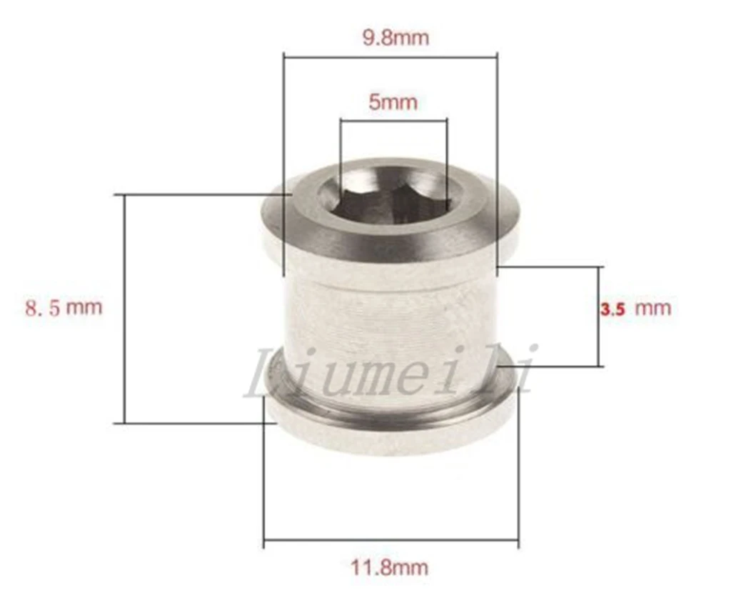 Liumeili Cycling Bicycle Titanium Ti Crank Set Chain ring Bike M8 Bolts 3.5mm 6.5mm 8.5mm Nut MTB Riding Bicycle Bike Part 1pc