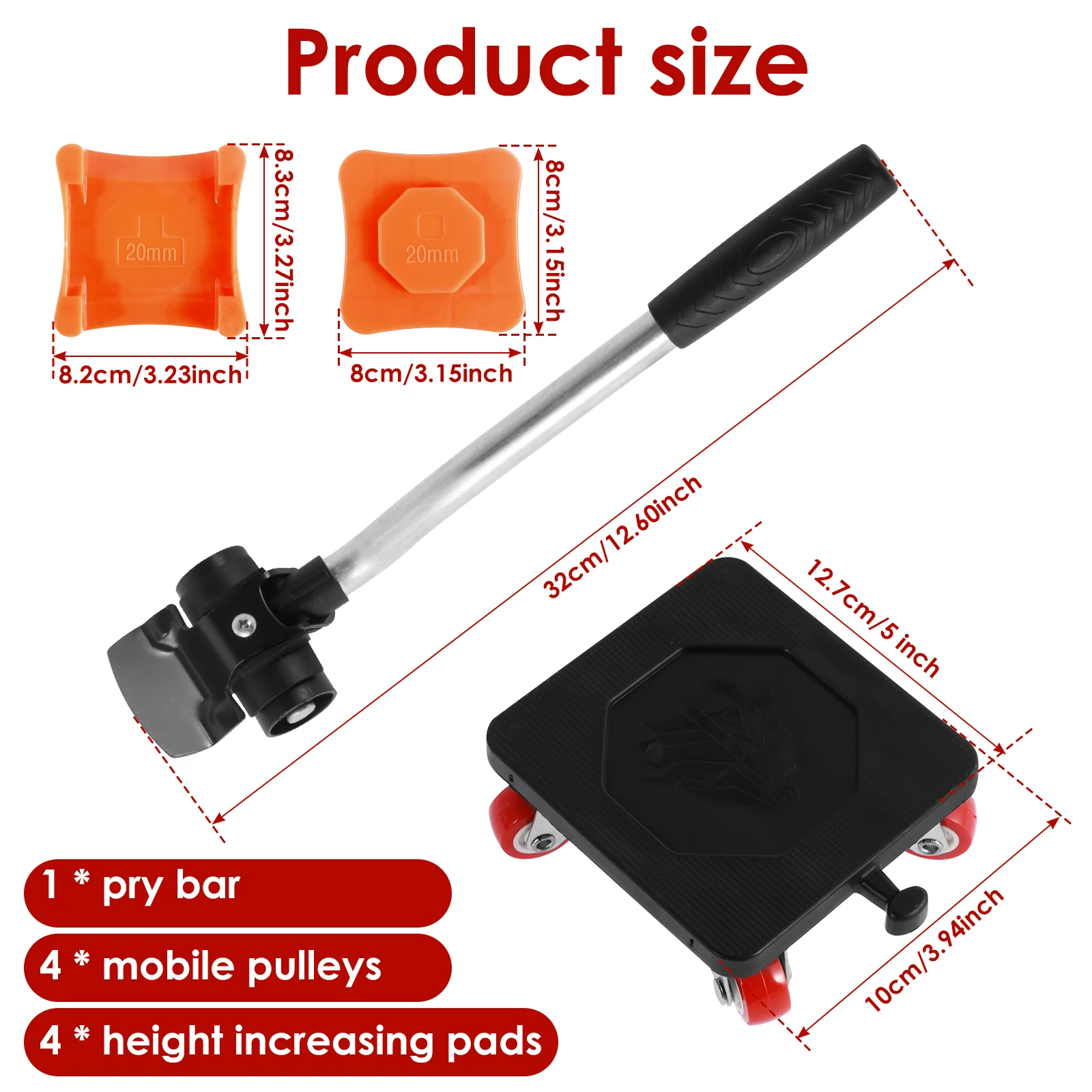 Furniture Mover Tool Set 880LB Heavy Duty Furniture Lifter Labor-Saving Appliance Mover Sliders Safe Large Furniture Roller