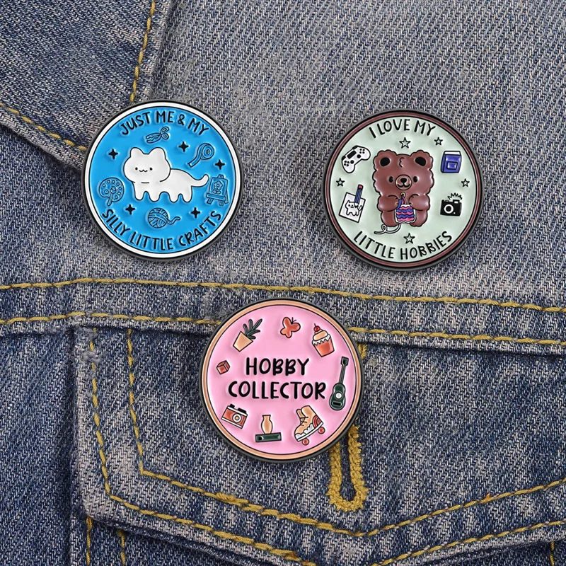 Cute Animal Theme Collection Pins Brooch I Love My Little Hobbies Pig Cat Bear Badge Enamel Lapel Pin Accessory Gift For Friends view 6