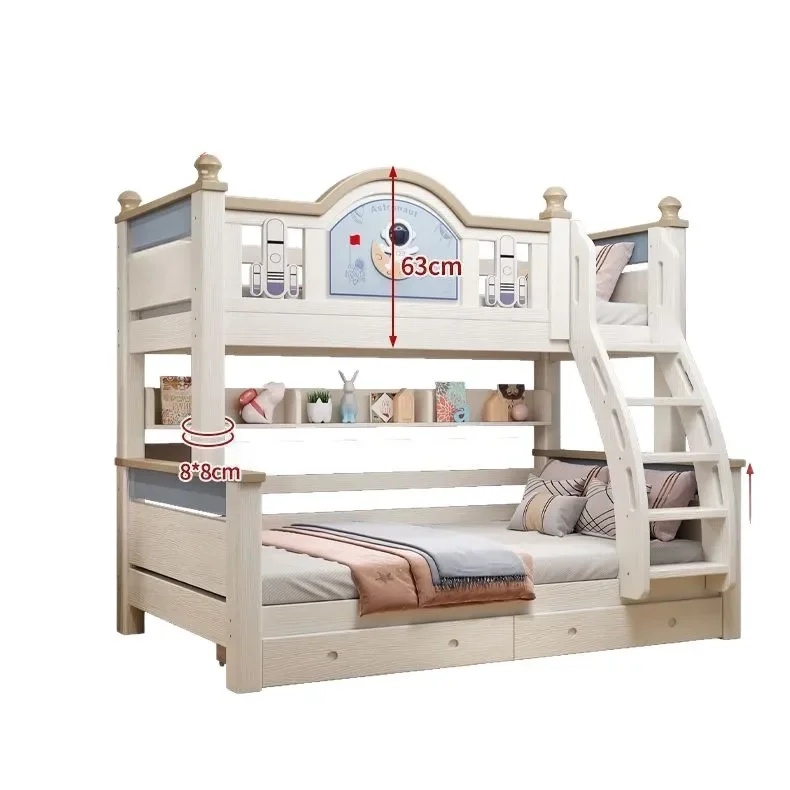 

Cherry wood bed, bunk bed, solid wood light luxury two layers