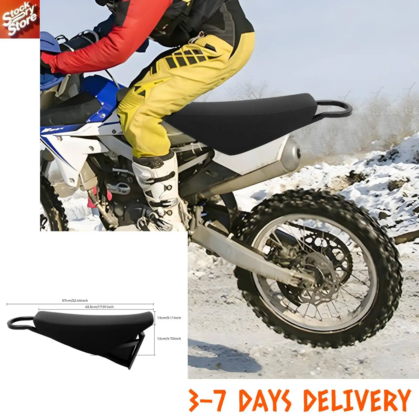 

Motorcycle Style Saddle PU Rear Seat Comfort Wide Big Soft Cruiser E-Bike for Stealth Bomber Electric Mountain Beach Bicycle