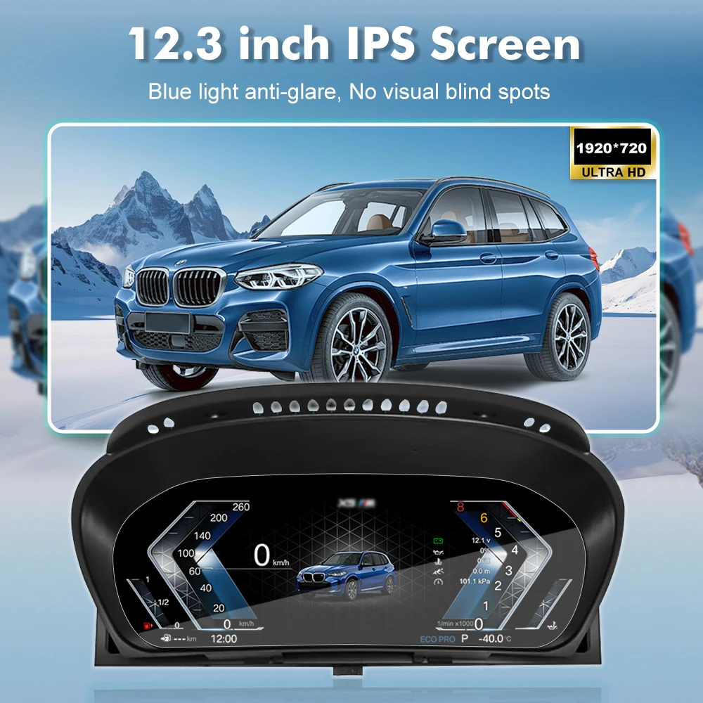 12.3 ''Digital Dashboard For BMW X5 E70 X6 E71 F15 F16 CCC CIC Digital Instrument Cluster Virtual Cockpit
