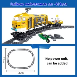 413pcs small particles of railroad maintenance car building blocks, train assembly toy model Children Boys Gifts