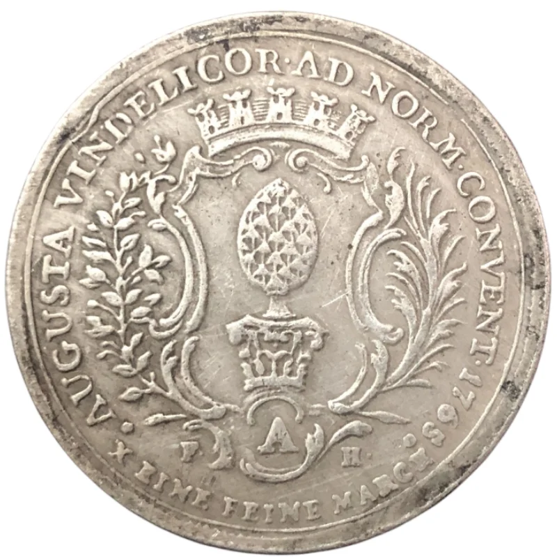 1765 German states (Augsburg)  1 Conventionsthaler - Franz I Silver Plated Copy Coin