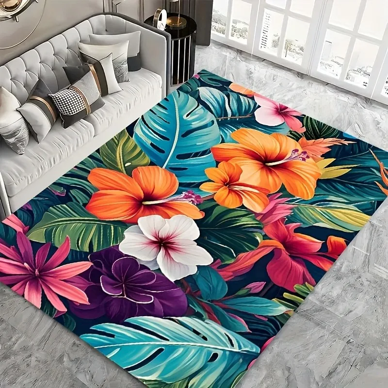 

1PC Flower Pattern Kitchen Rugs Non-Slip Home Door Mats Pop design Bathroom Rug Bath Mat Carpet for Home Sink Laundry Decor