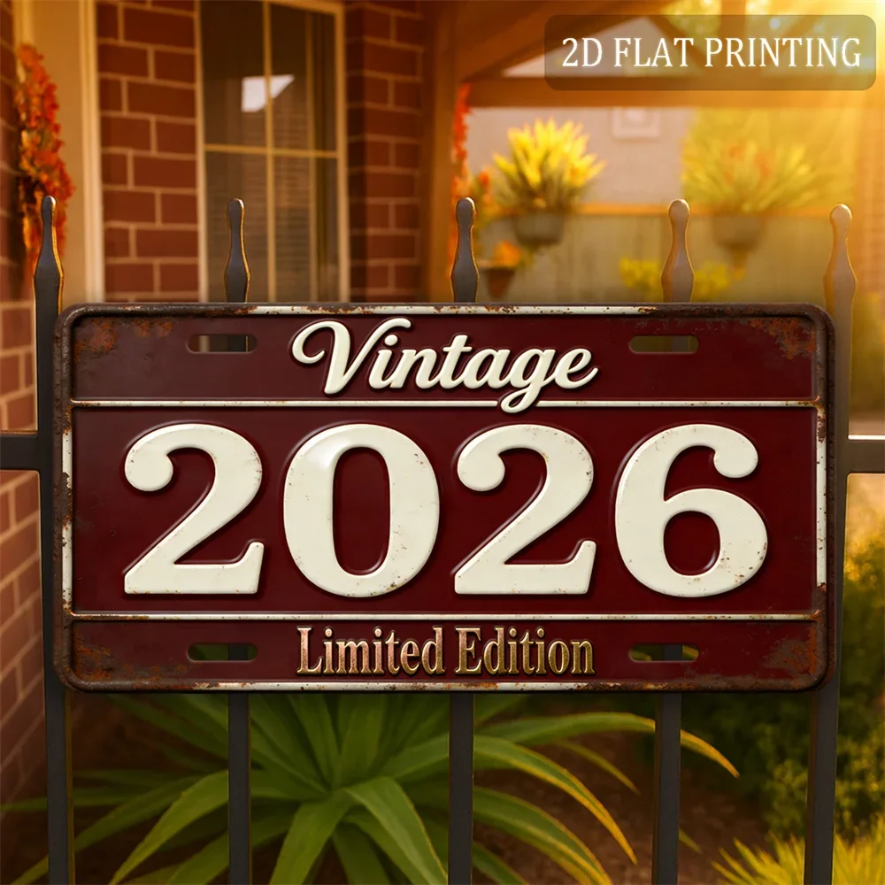 2D Flat - 【2D Flat】 2D Flat - A 1pc, 2D Aluminum Metal Wall Decoration Sign Measuring 30X15 cm, Featuring a Vintage 2026