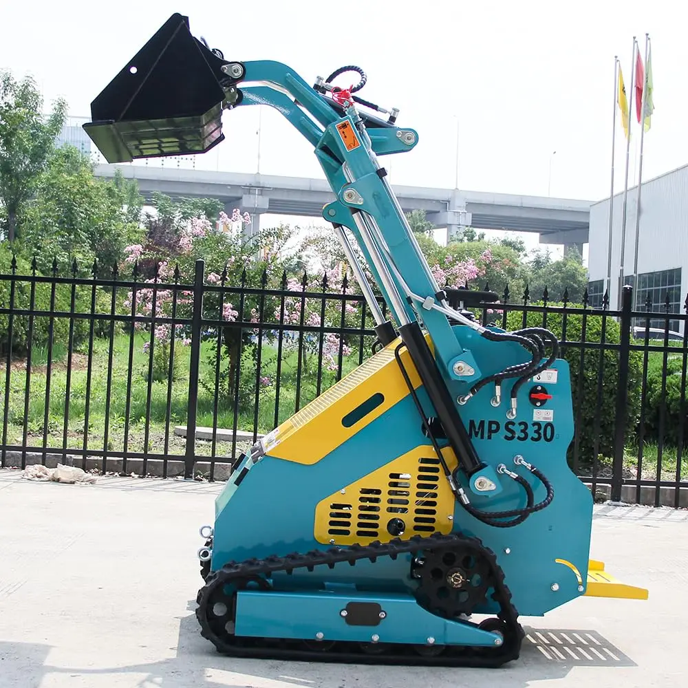 جديد 13.5hp جرافة انزلاقية صغيرة مع دلو مرفق محرك البنزين EPA CE معتمد لزراعة المناظر الطبيعية في الحديقة