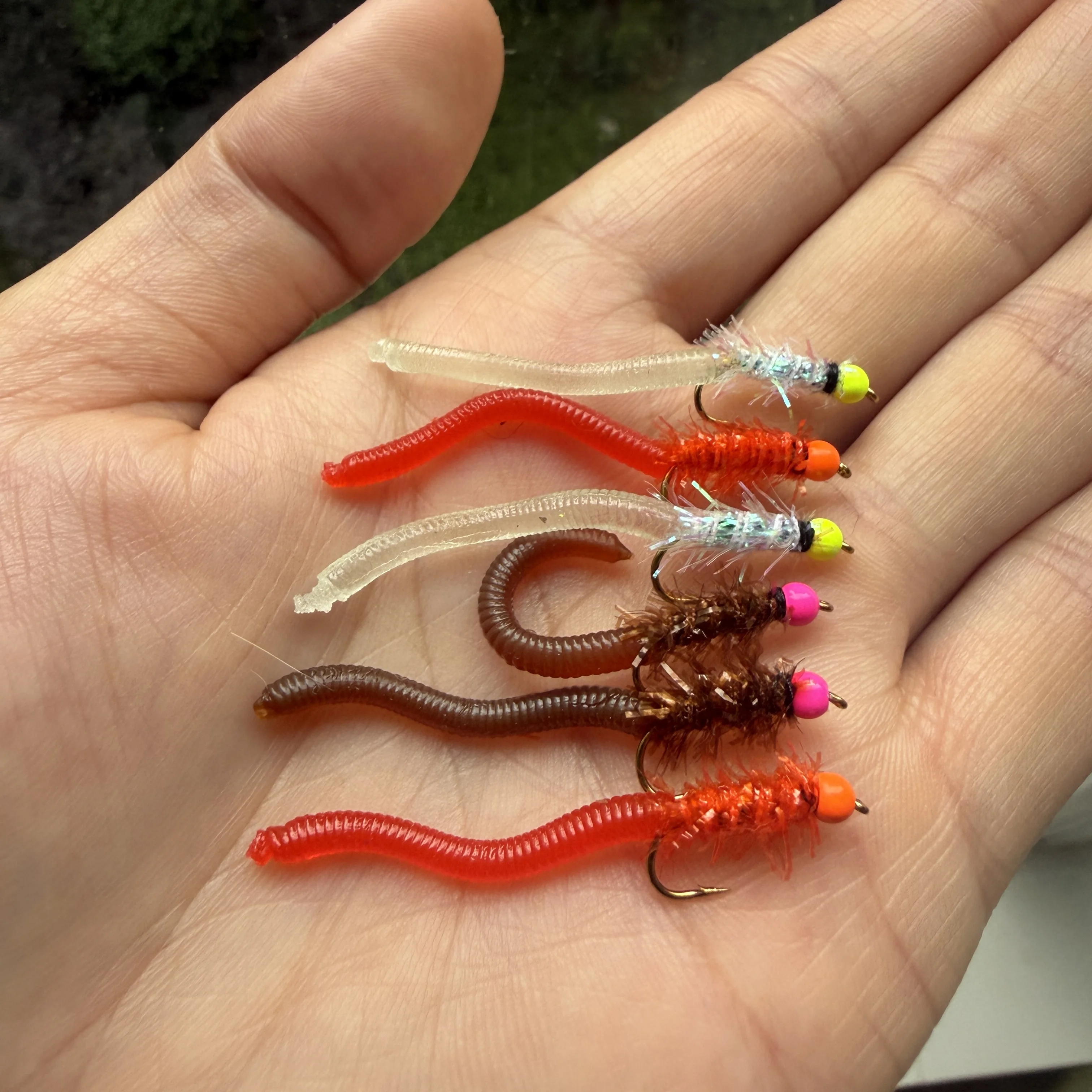 8 # 10 # Fliegenfischen Fliegen Erdwurm Weichköder Sinkender Künstlicher Angelköder für Forelle Barsch Flachfisch Würmer Weiche Angelköder Fliegenköder – Detail 6