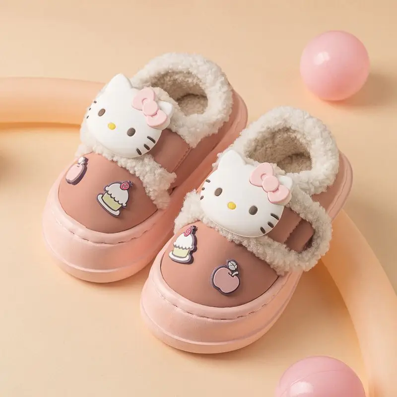 Hot Girl Kuromi Kawaii Fashion Cartoon Winter Student Anime Keep Warm Wear-Resistant Child Non Slip Cotton Slippers New Style