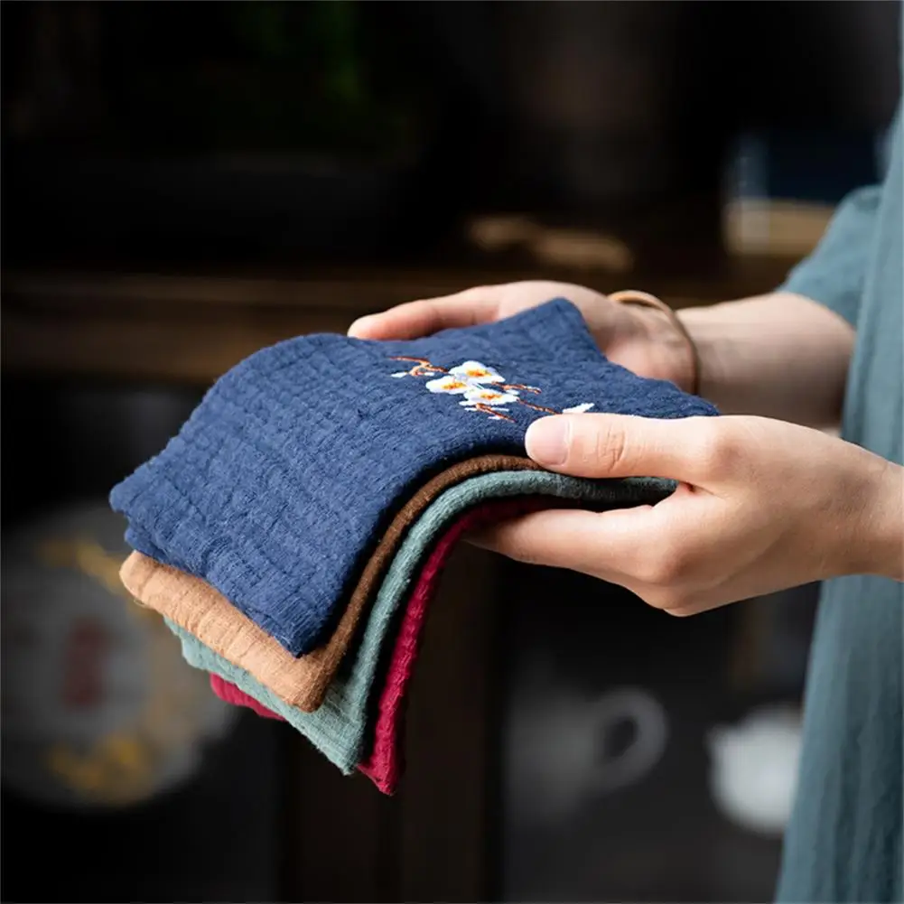 Table Cleaning Towel Attractive Universal Tea Cloth Table Cleaning Soft Dish Cloth with Floral Home Use