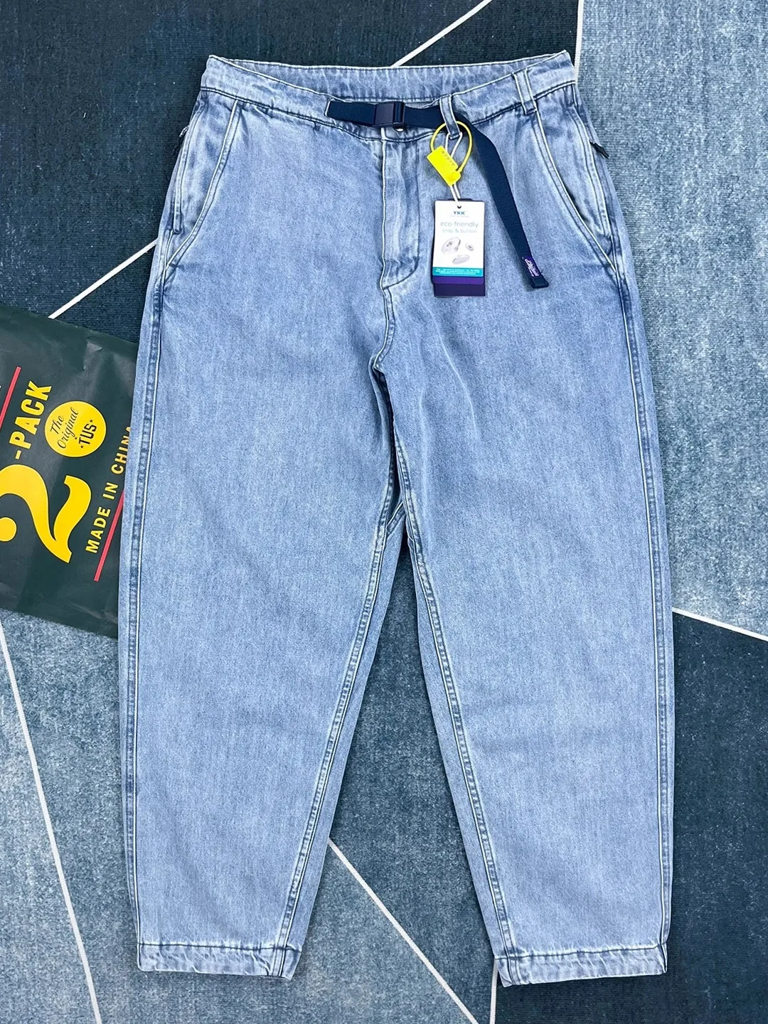 

Heavyweight Pure Cotton Micro-Tapered Straight-Leg Men's Jeans Casual Comfortable Loose Fit American Sle Autumn Winter Long...