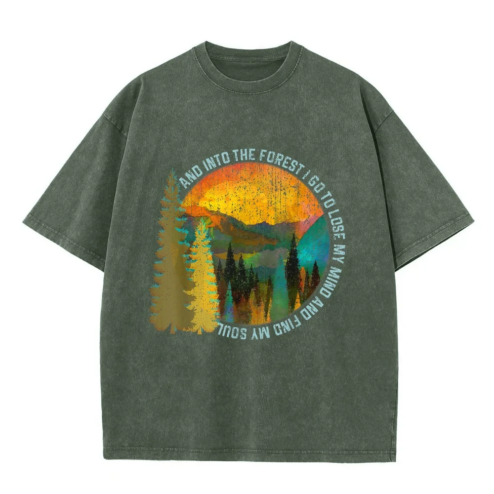 Into The Forest I Go Hiking Shirt Nature Lover Camping Gift T-Shirt Functional Short Sleeve T Free Delivery Shipping Clothes