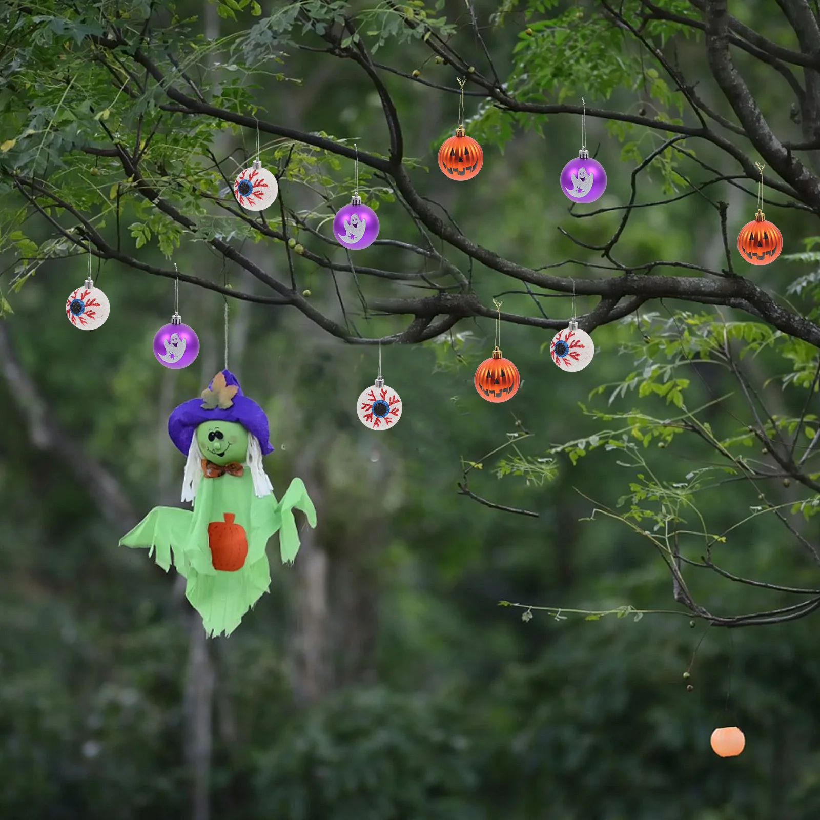 6 قطع من كرات اليقطين المبتسمة للهالوين، زينة معلقة، مستلزمات حفلات الهالوين، مستلزمات حفلات المهرجانات