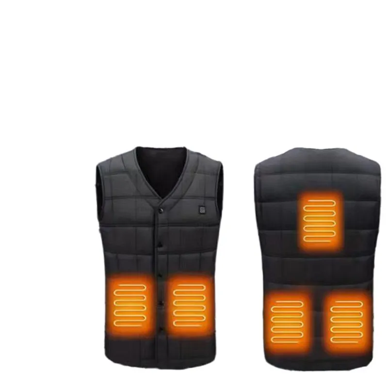 

New Winter Fashion Versatile 5-Zone Intelligent Heating Vest For Men Outdoor Warmth Usb Heating V-Neck Waistcoat (No Power Bank)