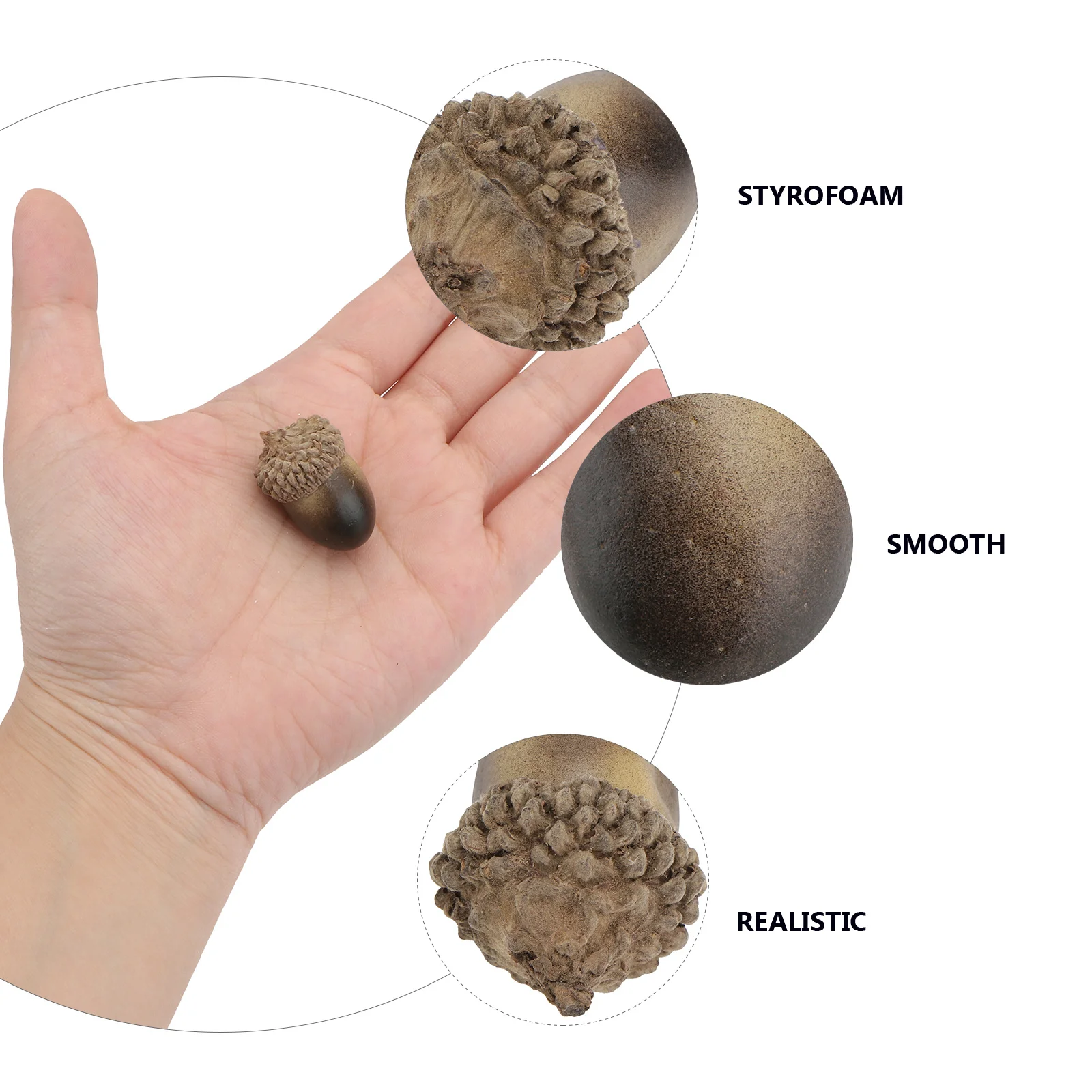 

20pcs Simulation Acorn Decor Artificial Lifelike Acorns For Christmas Halloween Party Home Kitchen Winter