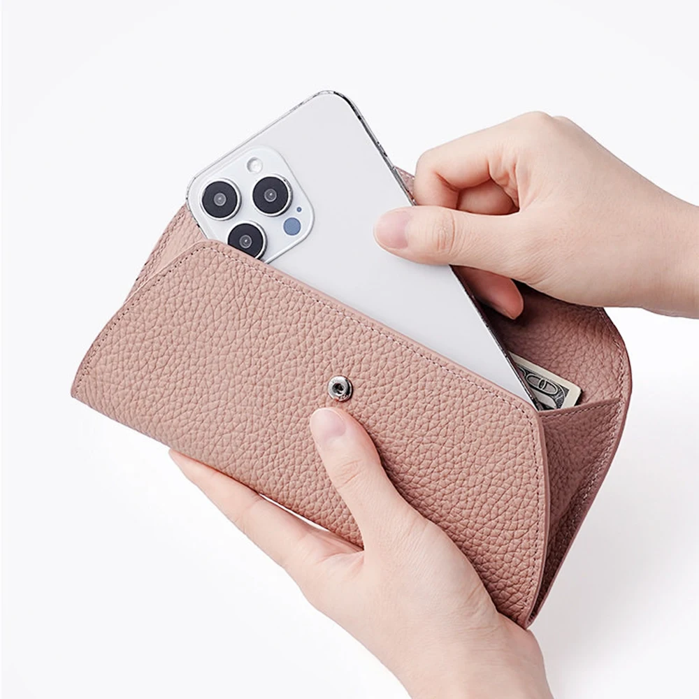 Persoanlized Letters Women Long Clutch Wallet Genuine Leather Custom Name Female Card Holder Phone Purse Bag Lady DIY Gift view 3