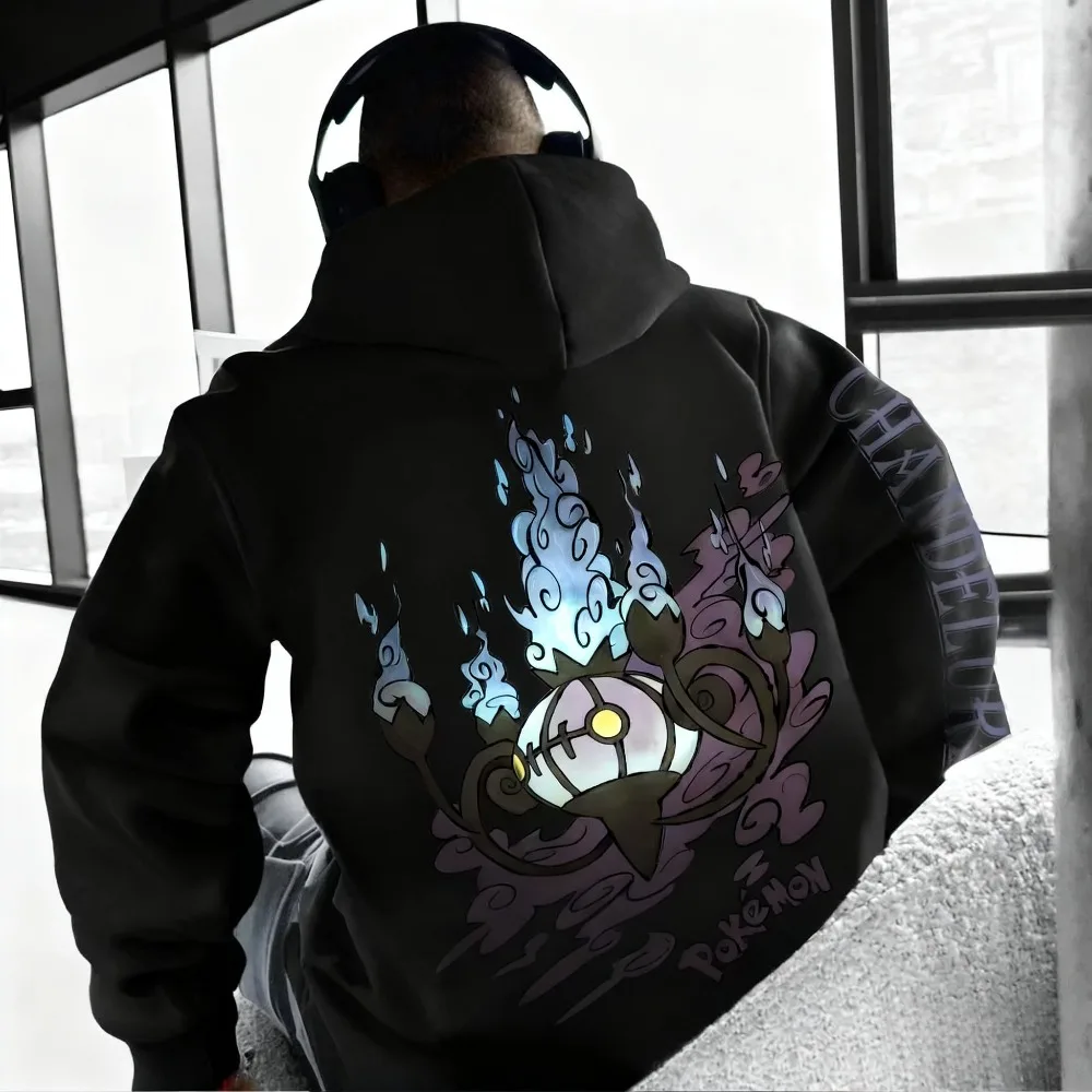 포켓몬 코튼 점퍼 2025 가을 겨울 트렌드 신상 스트릿 남성 루즈 하라주쿠 스웨터 애니메이션 코스프레 데일리 캐주얼 탑