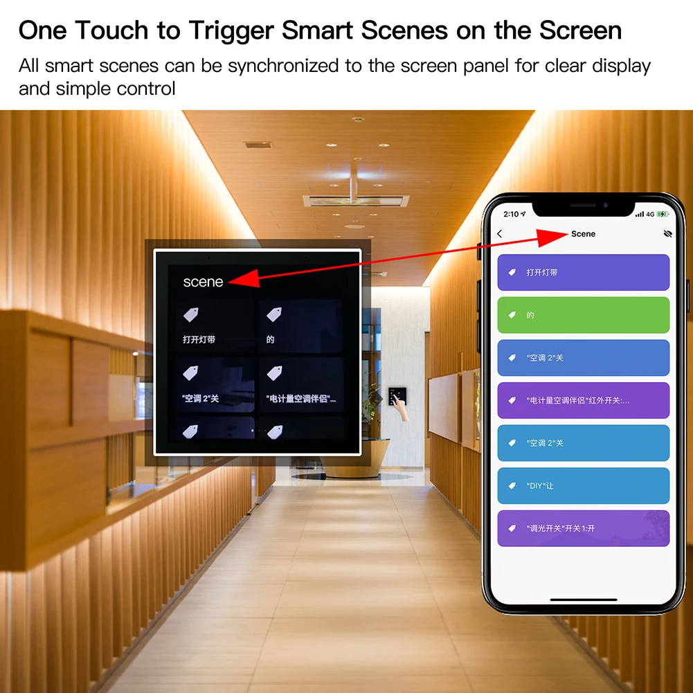 Tuya/vida inteligente casa multi-funcional painel de controle da tela de toque 4 polegadas central para dispositivos inteligentes das cenas com cubo