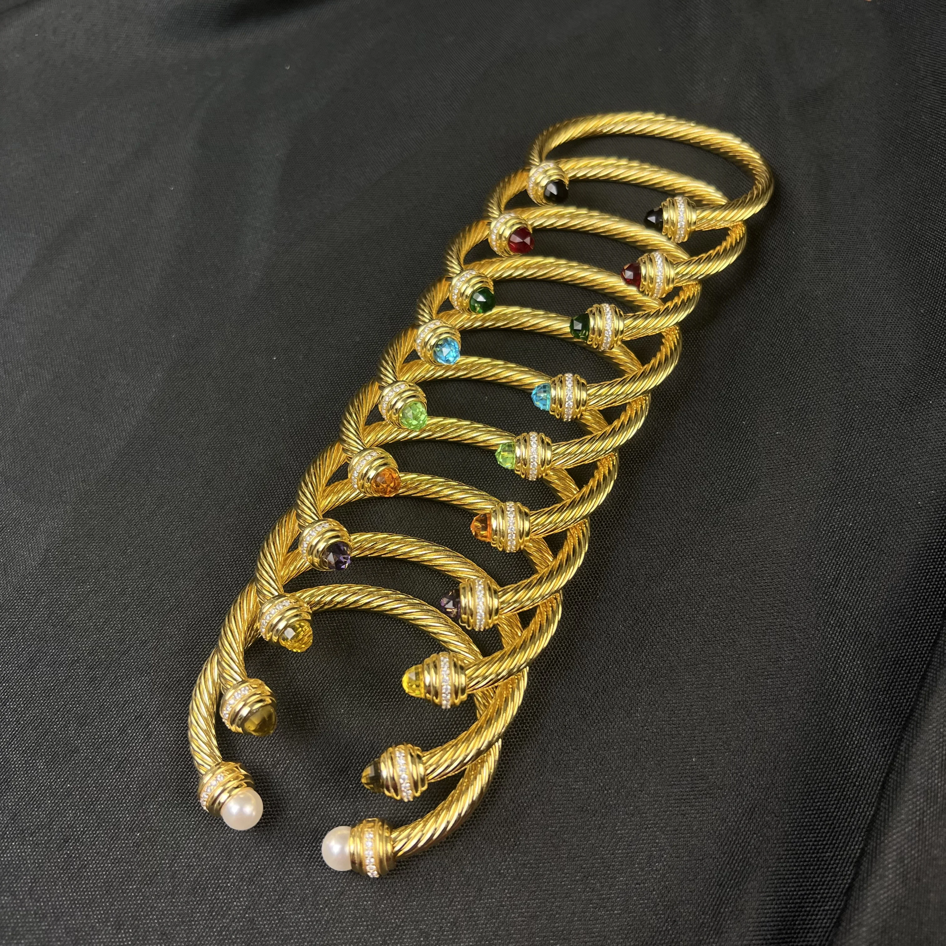 

S925 серебро 2025 новый 7 мм золотой браслет с бриллиантами и кристаллами нейтральный модный тренд ретро классическая личность роскошные ювелирные изделия