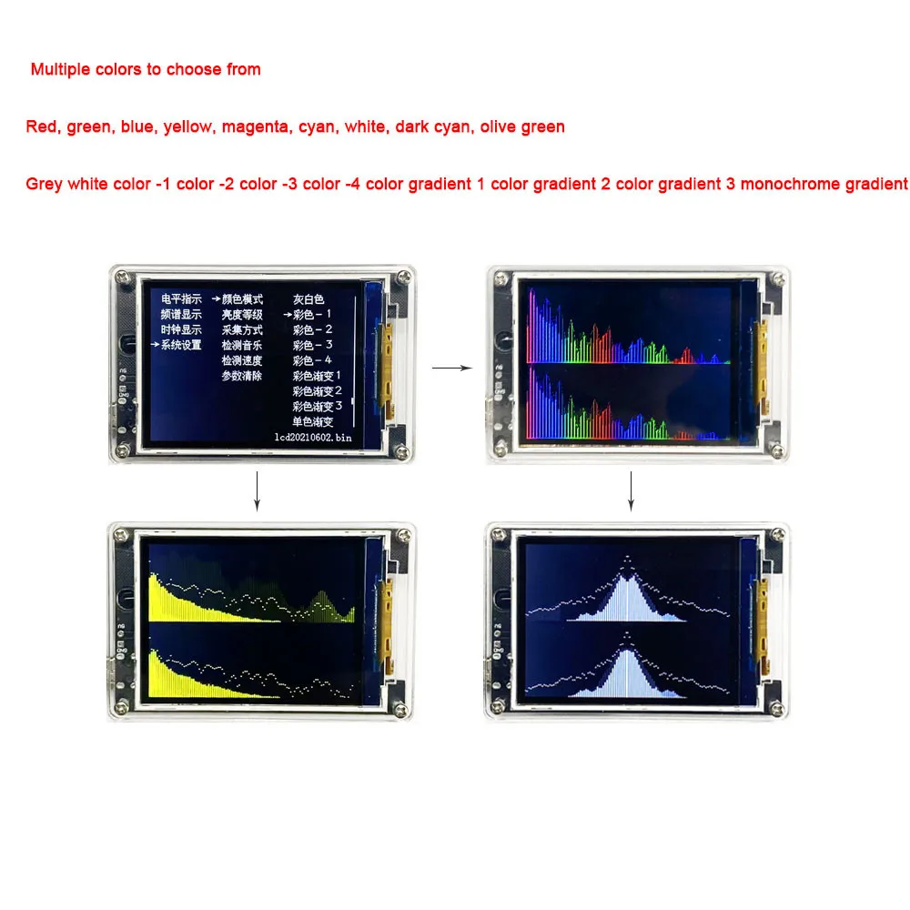 Imagem -03 - Lcd Music Spectrum Display Analyzer Indicador de Nível Áudio Ritmo de Luz Relógio Digital Lembrete de Férias Controle Remoto 2.4