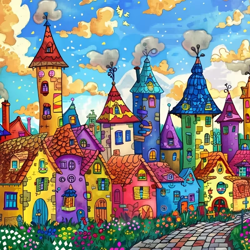 

Набор из 500/1024 деталей: Пазлы «Городской пейзаж» — увлекательная семейная игра для игровой комнаты, спальни, домашнего декора, подарок