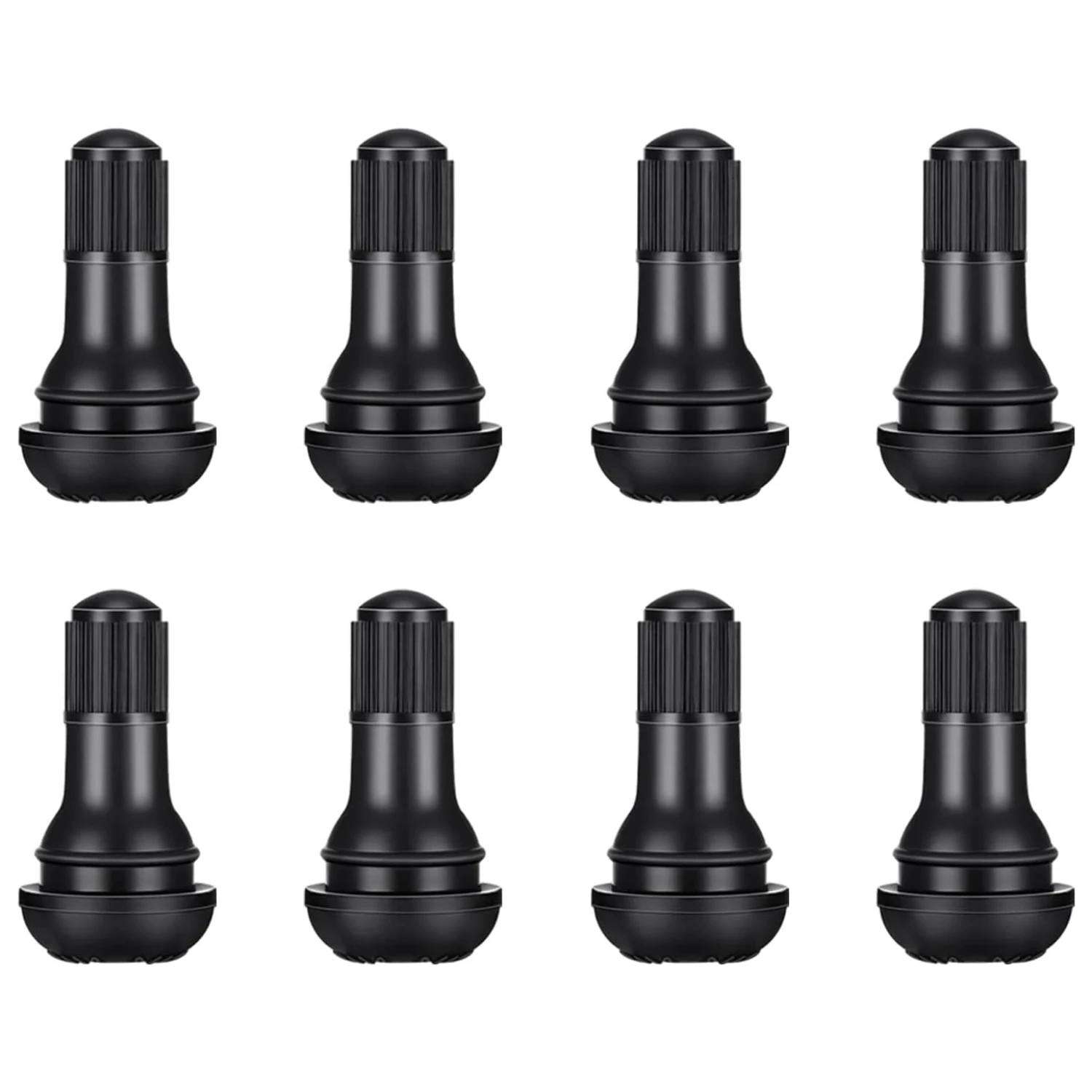 

8Pcs TR412 Black Rubber Snap-in Tire Valve Stem for Replacement of Tubeless Rim Holes on Standard Vehicle Tires