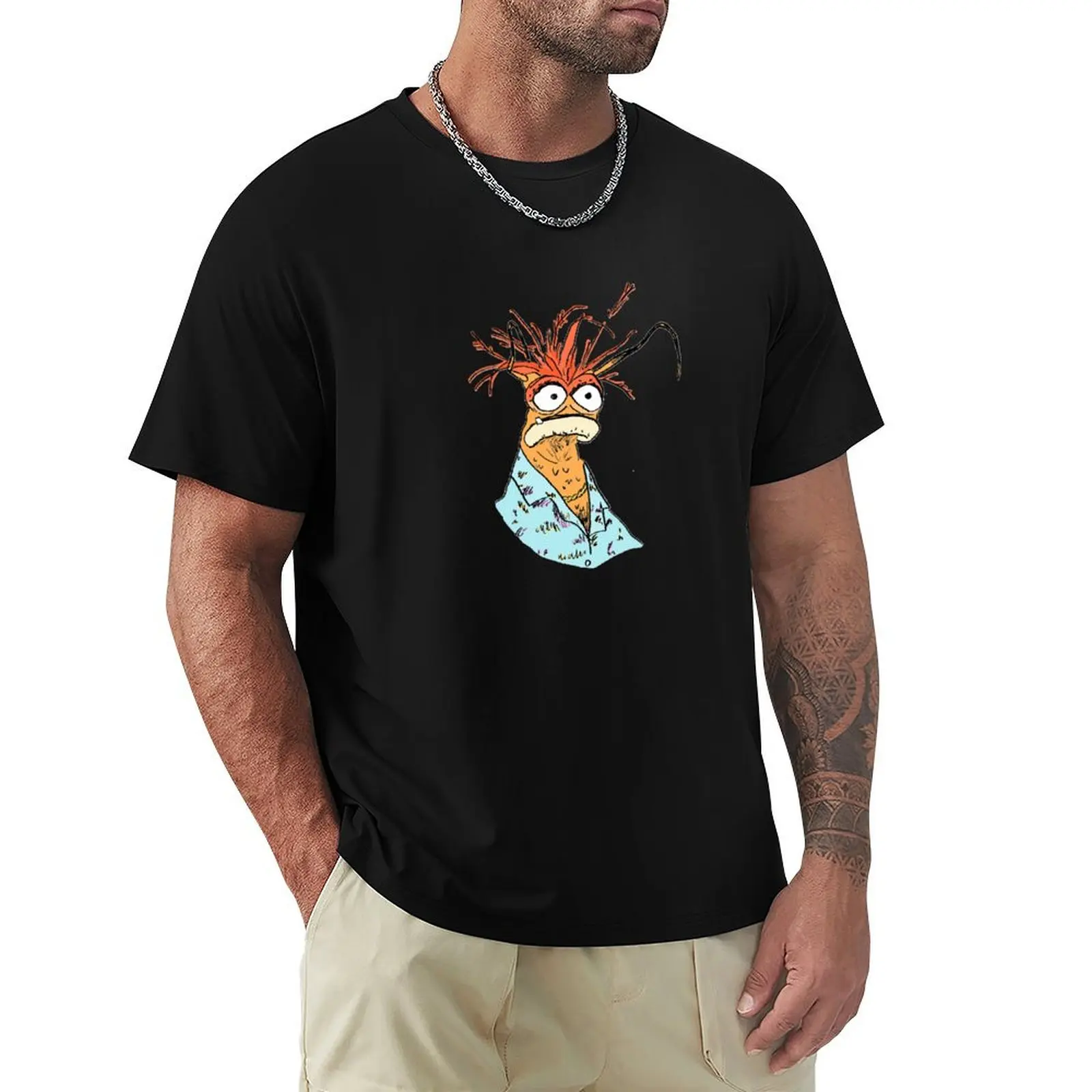 pepe the king prawn. Classic T-shirt funnys sublime tops T-shirts for men cotton