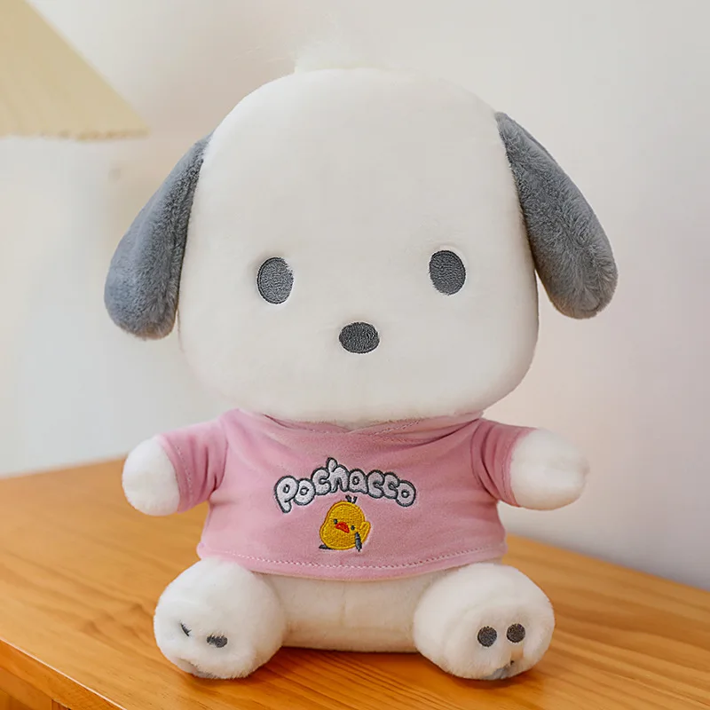 Kawaii moletom com capuz pachadog brinquedo de pelúcia boneca grande bonito cão travesseiro crianças aniversário presente de natal para crianças plushie animal de pelúcia